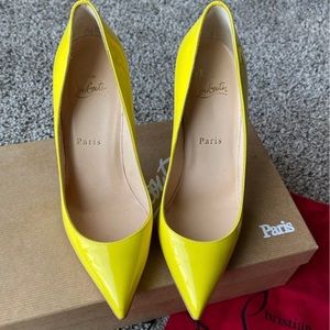 Christian Louboutin 100mm Yellow Patent Heels